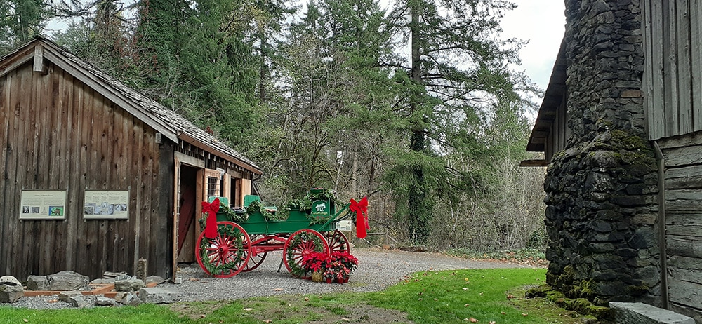 wagon behind the Baker Cabin