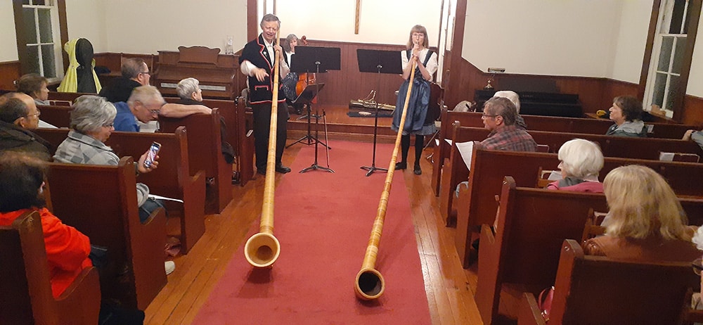 Event in the church at the Baker Cabin