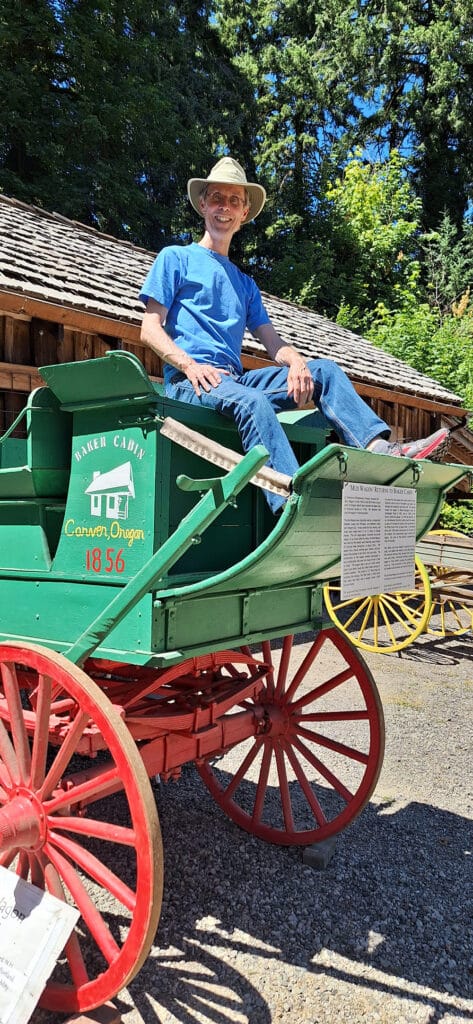 wagon outside the Baker Cabin