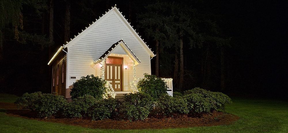 Church at night time