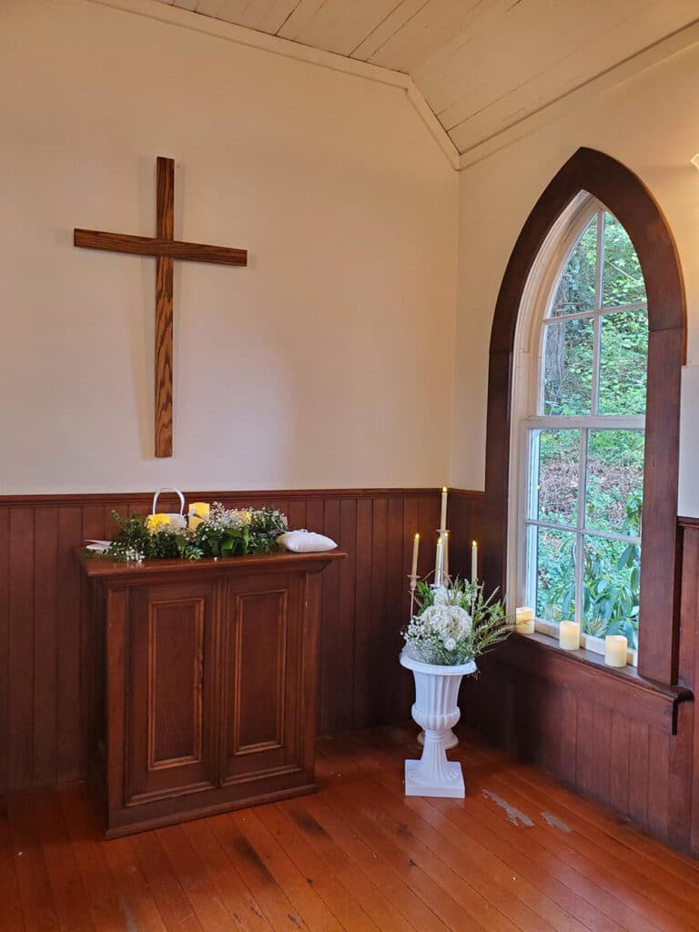 Wedding at The Baker Cabin Church